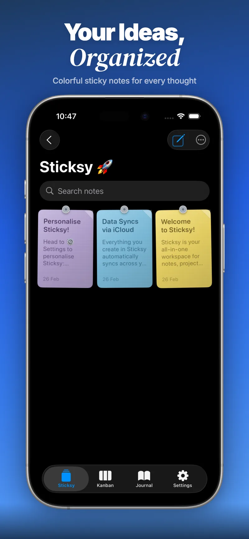 Sticksy App Interface